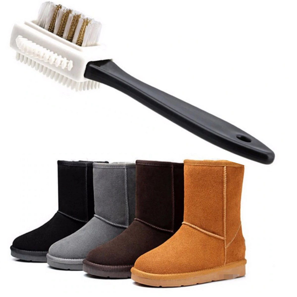 Double-Sided Practical Portable Suede Nubuck Leather Boots Shoes Cleaning Care Brush